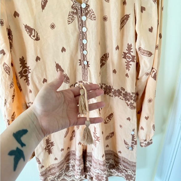 Spell & the Gypsy Bohemian Feather Skull Print Romper - Picture 9 of 9